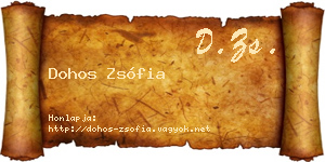 Dohos Zsófia névjegykártya